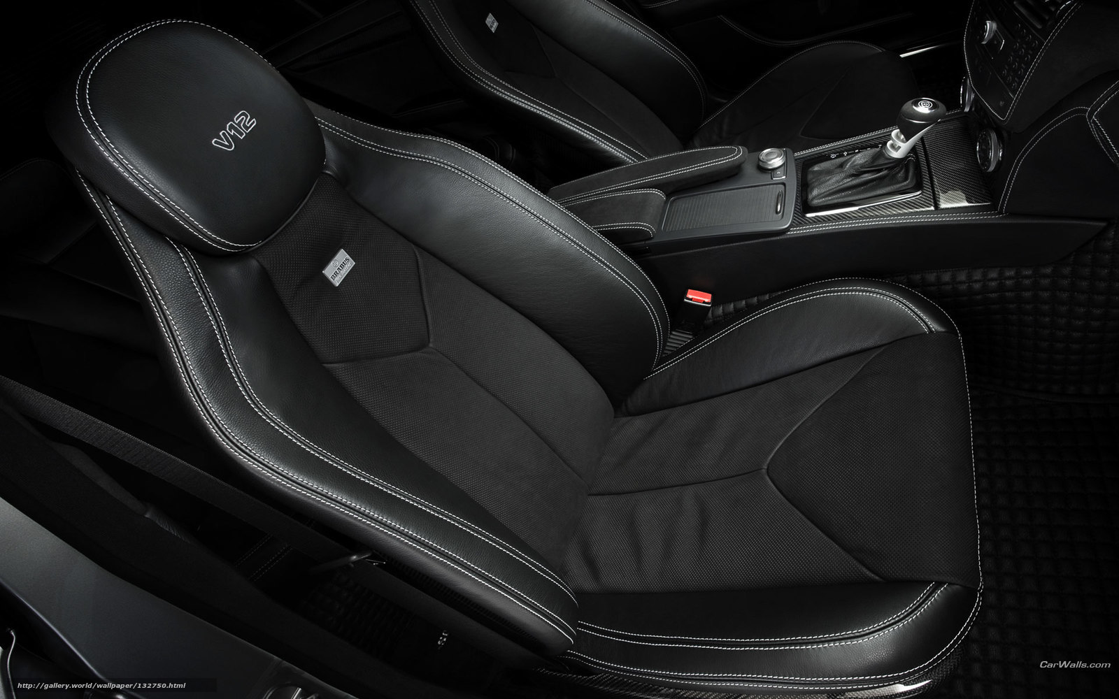 Black leather car interior