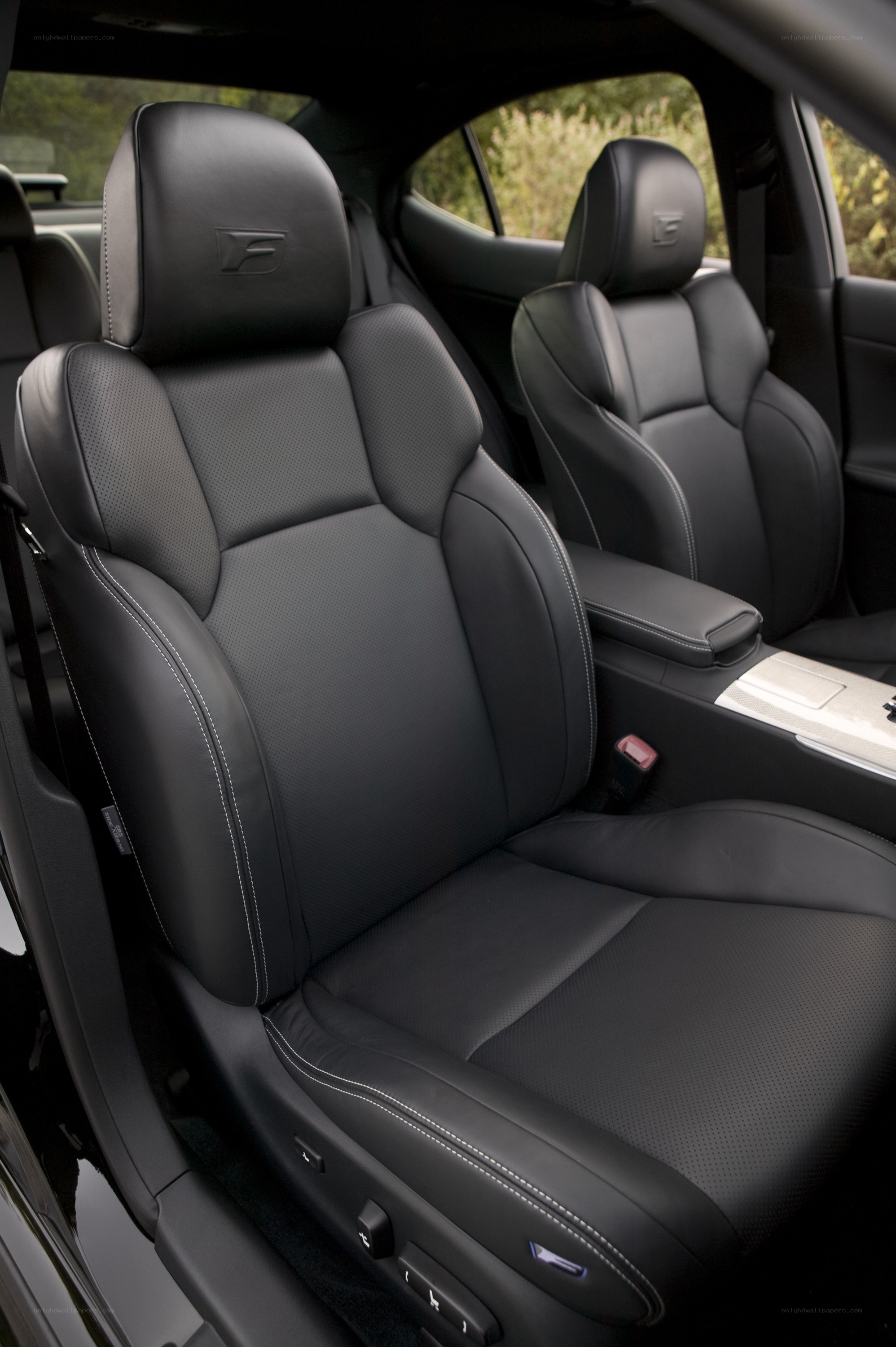 Black leather car seats