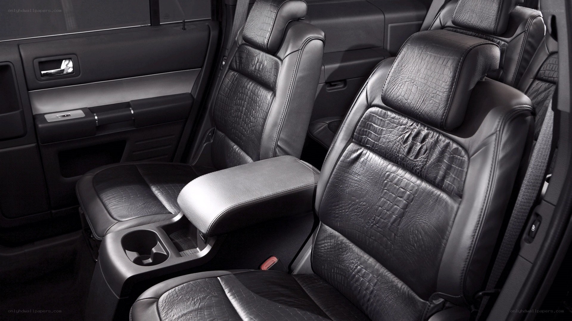 black leather car seats interior