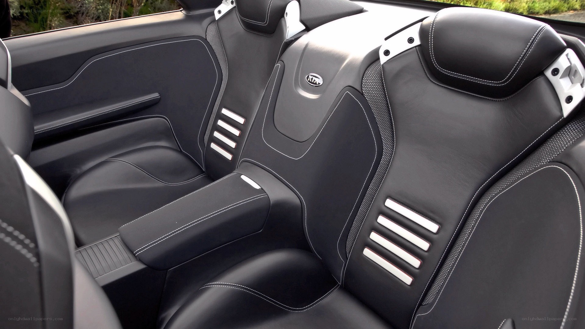 Black leather car seats interior