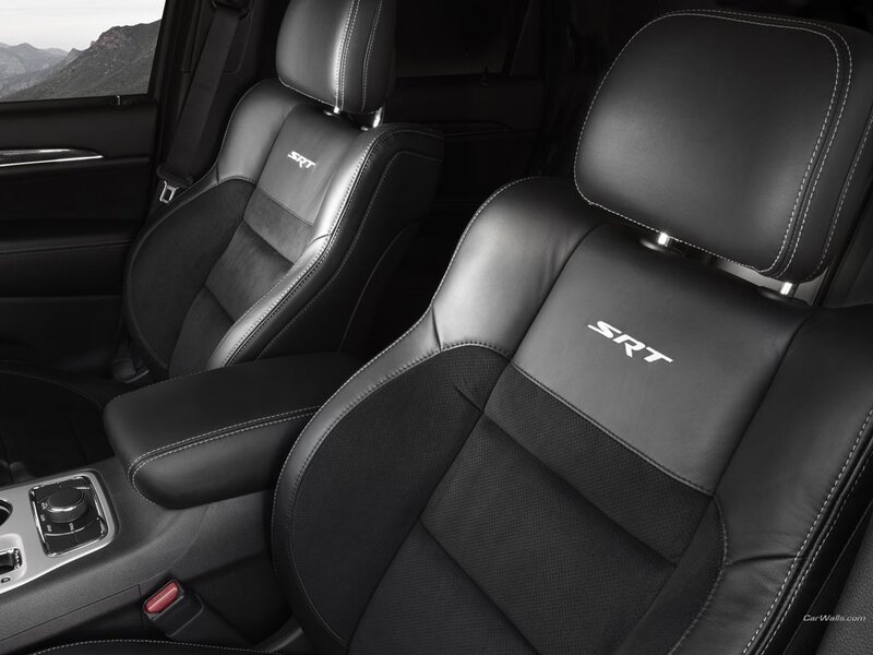 Black leather SRT car seats