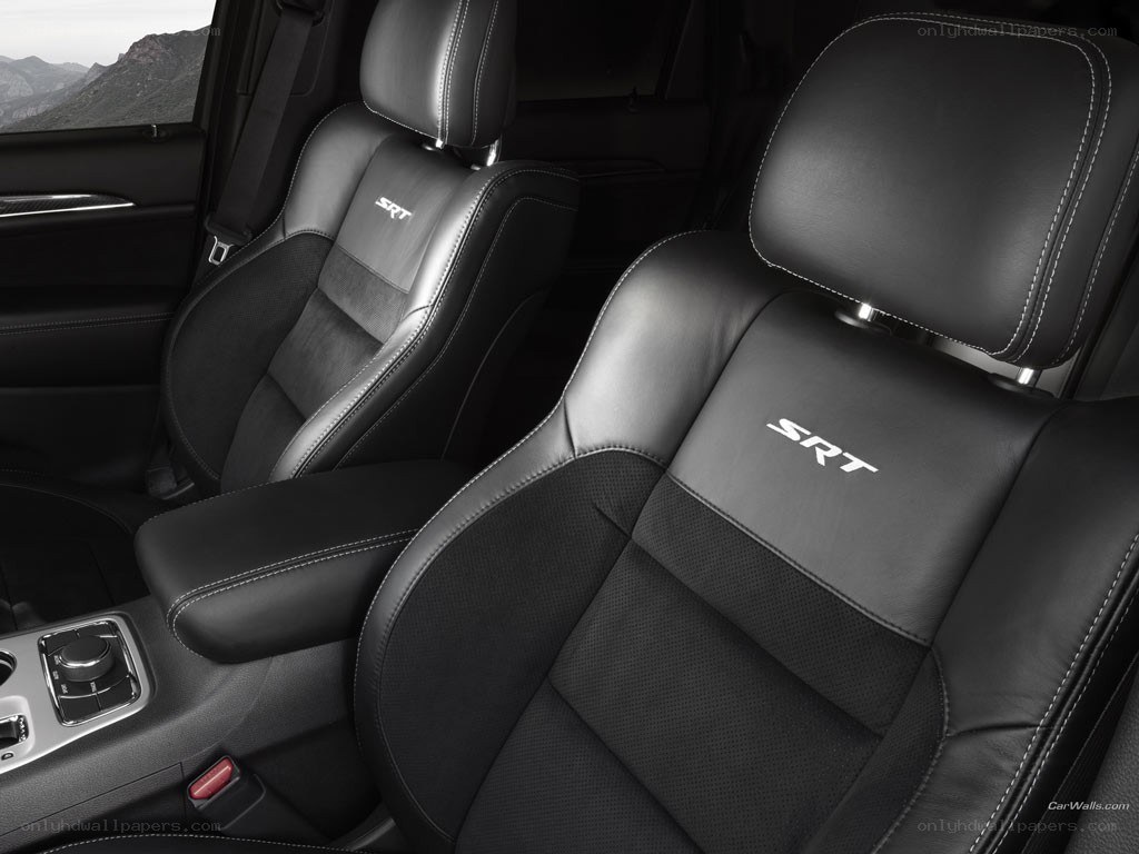 Black leather SRT car seats