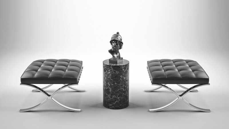 Black Leather Stools