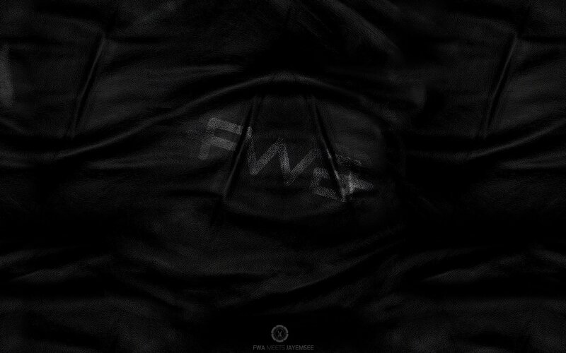 black leather texture with logo