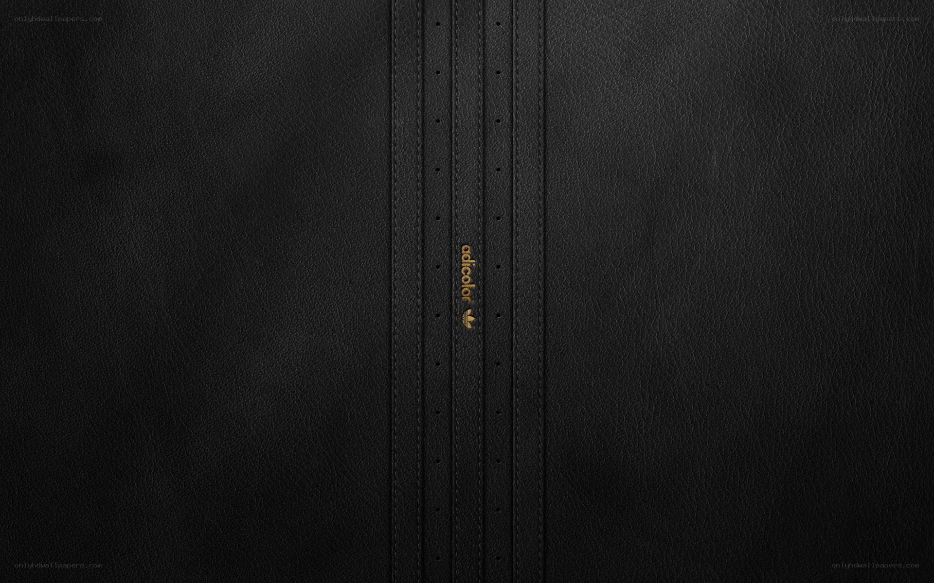black leather texture with logo