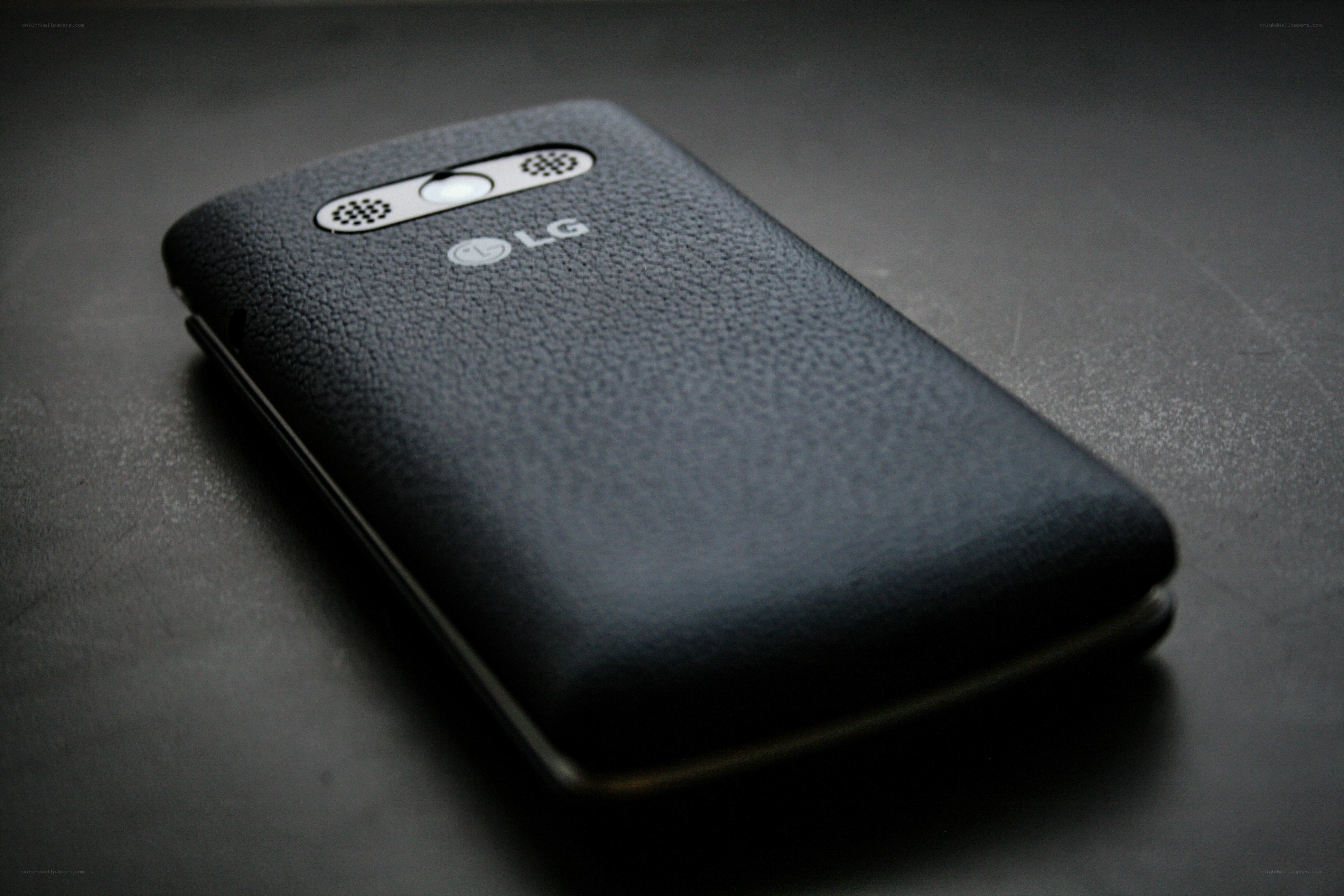 black leather-textured phone back