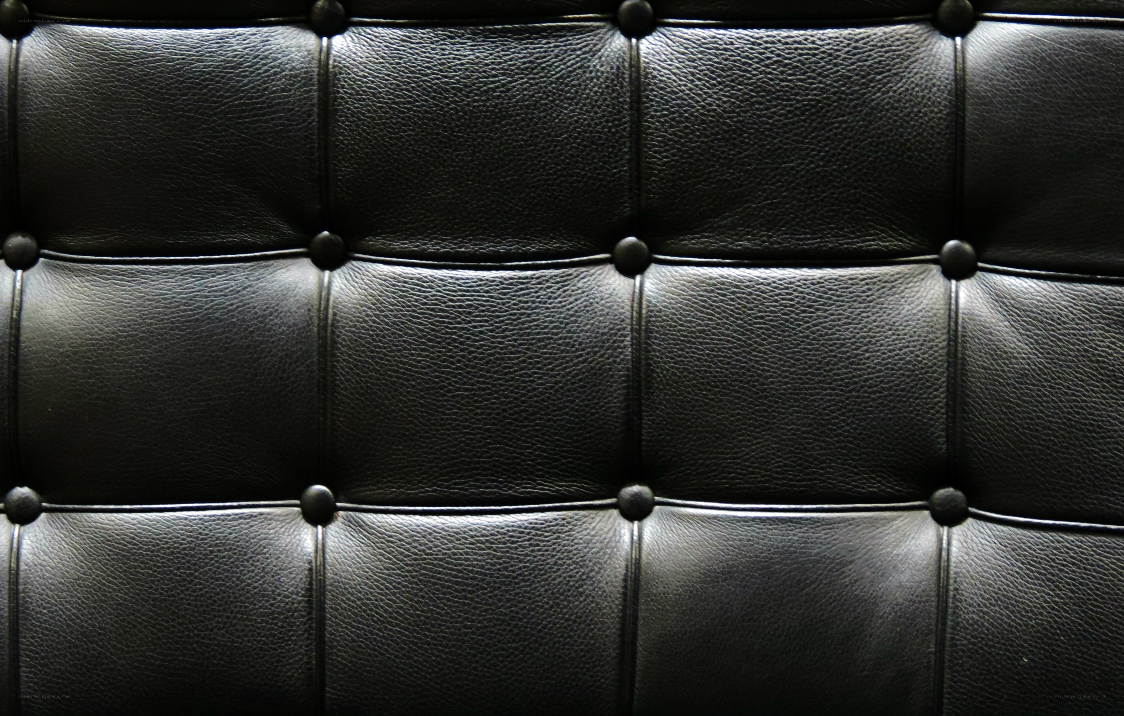 black leather tufted upholstery