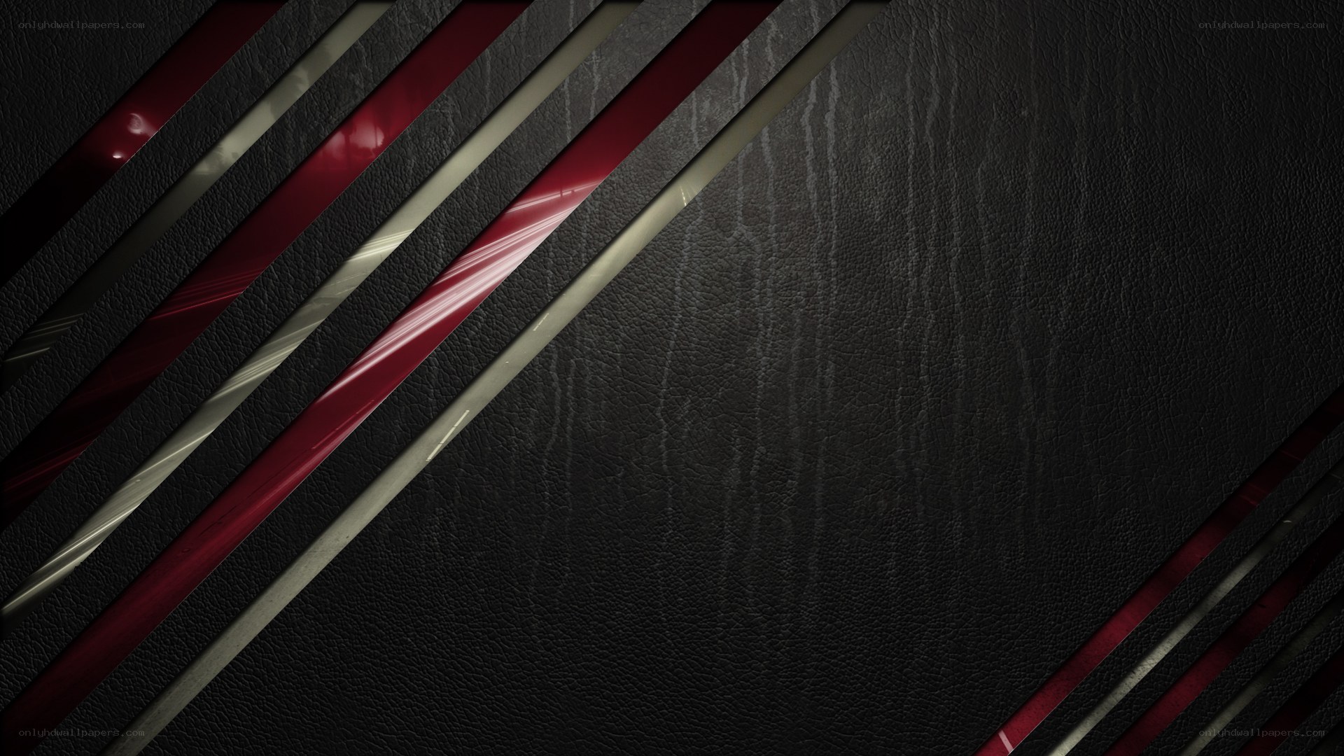 black leather with red stripes