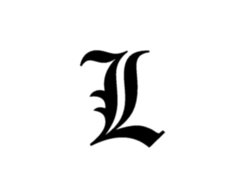 Black Letter L — Minimalist, Illustration