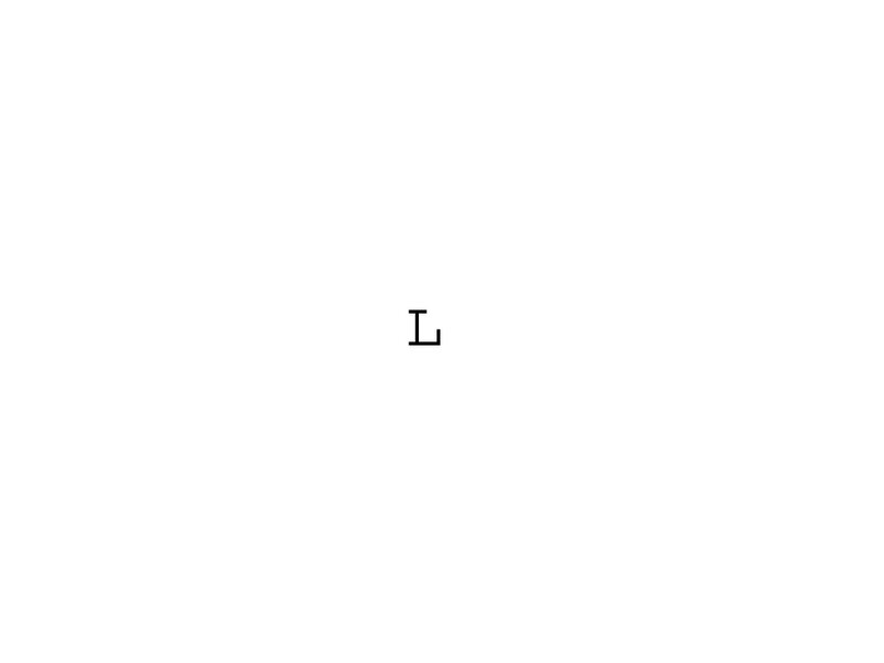 black letter on white background