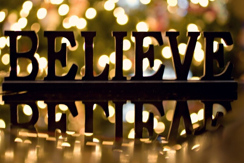 Black Letters on Reflective Surface
