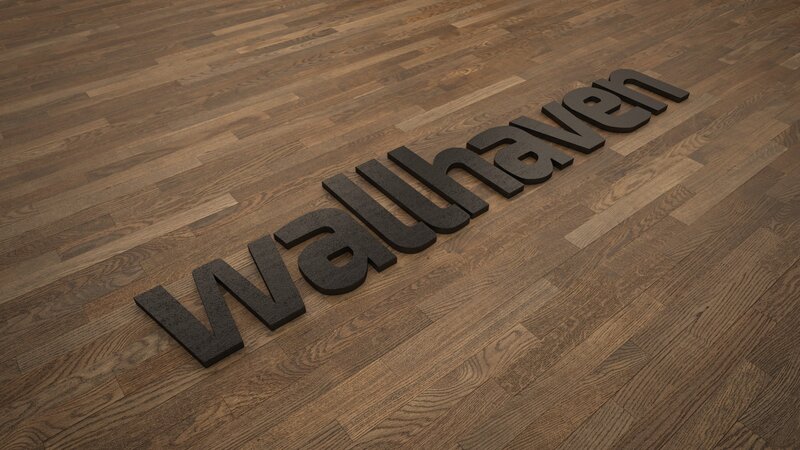 Black Letters on Wood Floor