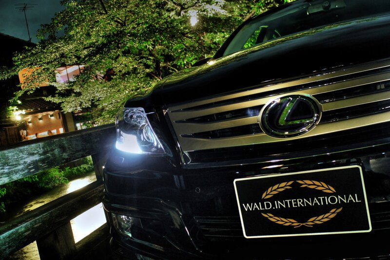 Black Lexus at night