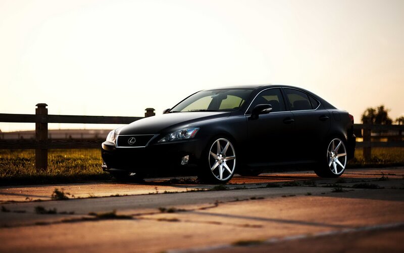 black lexus at sunset