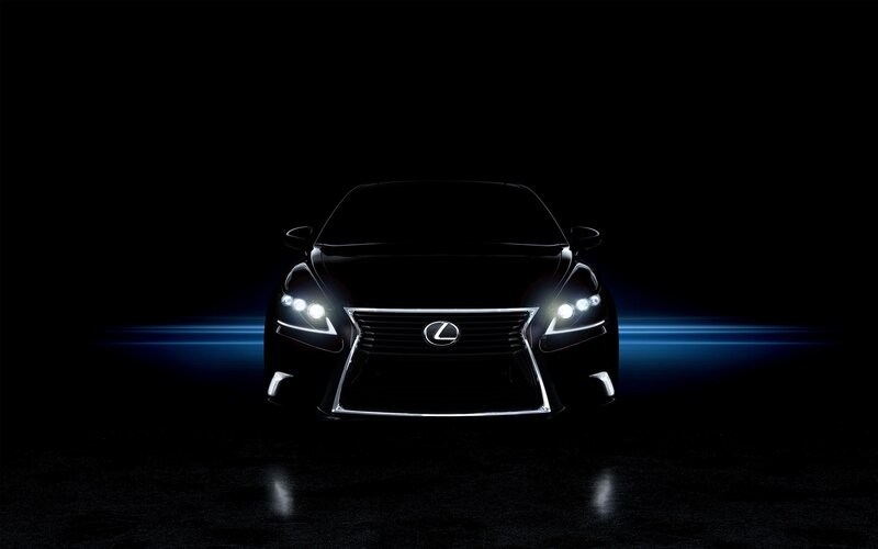 Black Lexus Car — Dramatic, Night, Photograph, Headlights, Grille, Dark Background