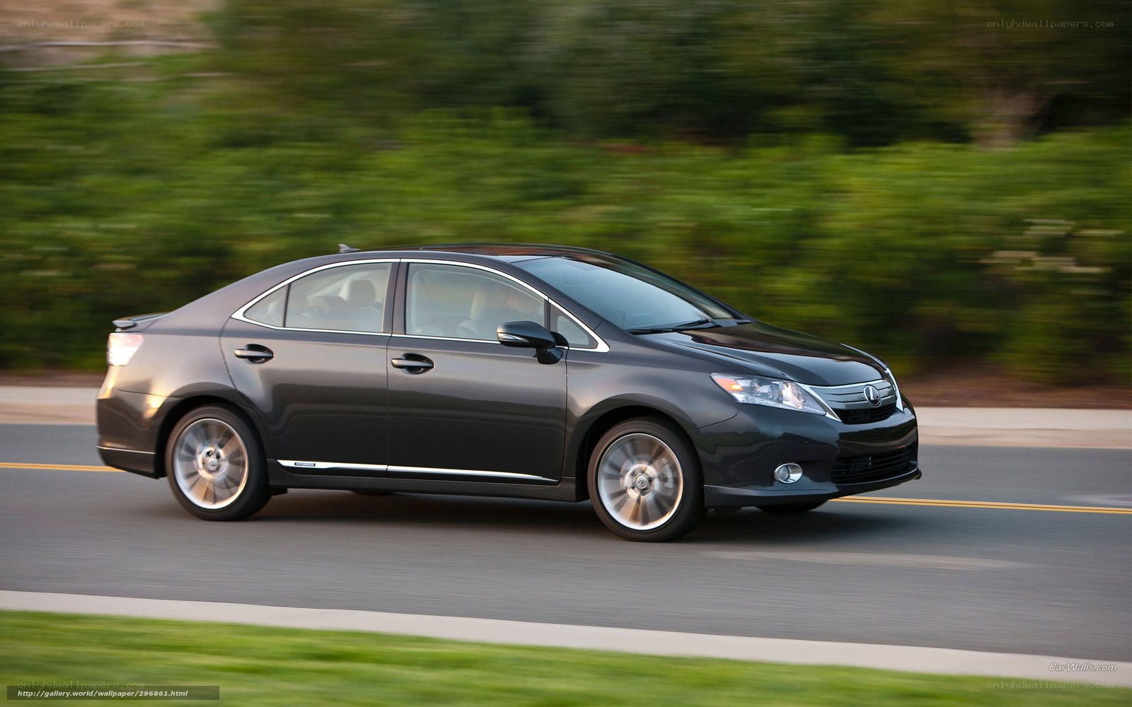 black lexus driving on road