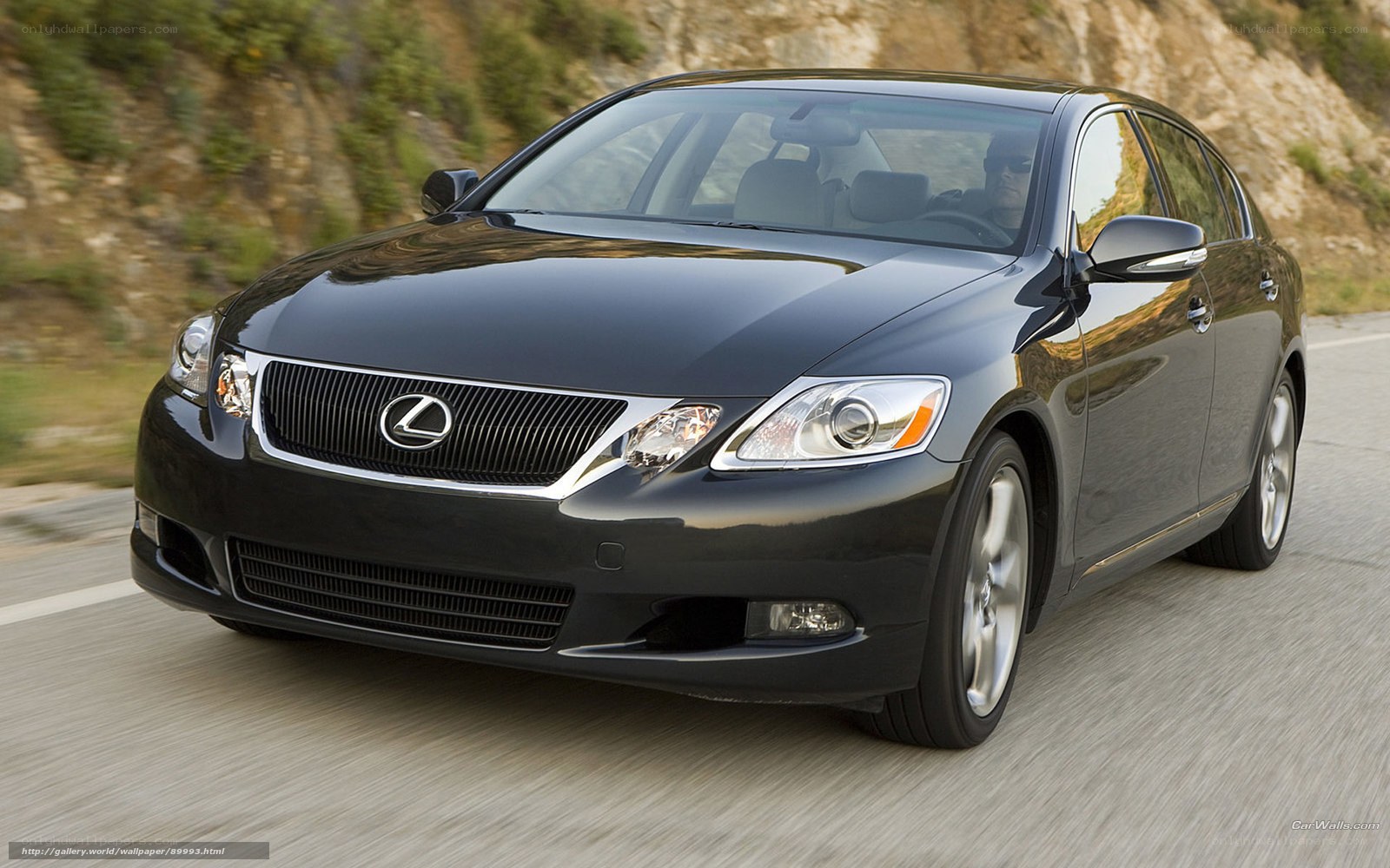 Black Lexus GS in motion