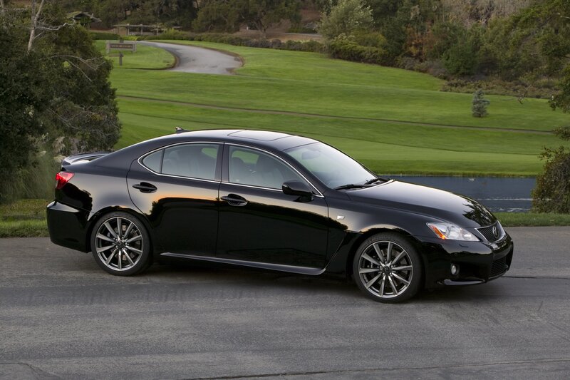 Black Lexus IS-F on a golf course