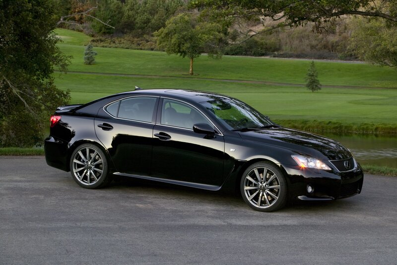 Black Lexus IS-F on a golf course