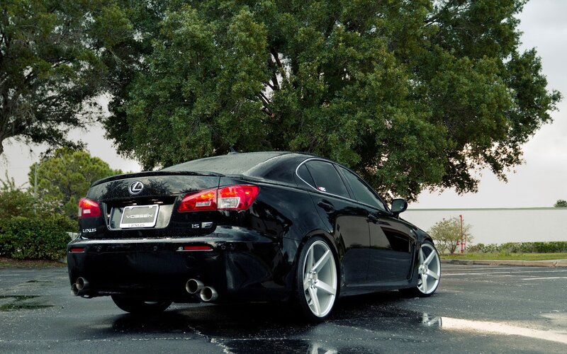 black lexus is f parked outside