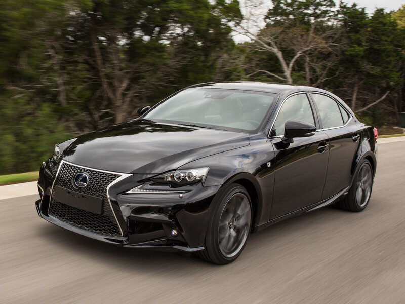 Black Lexus IS in motion