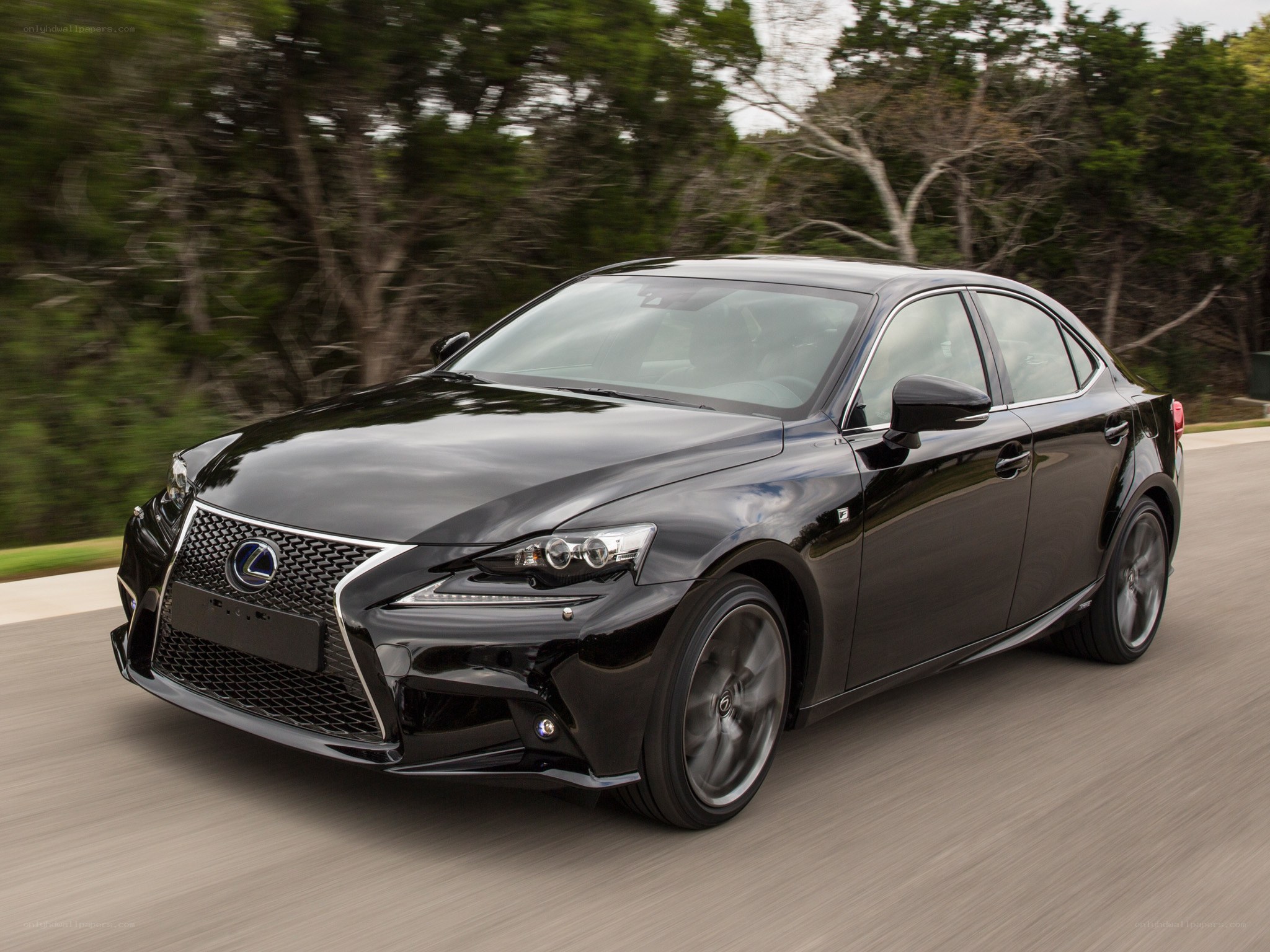 Black Lexus IS in motion