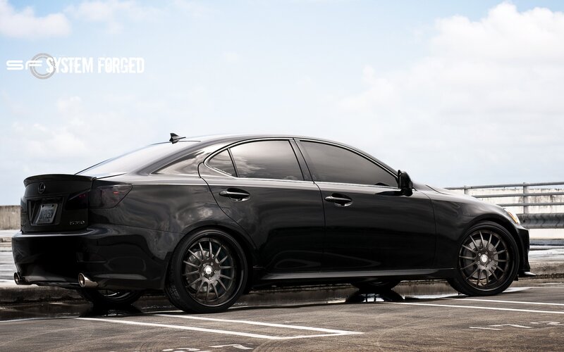 black lexus is350 with custom wheels