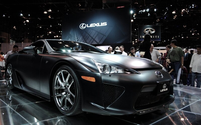 Black Lexus LFA on display
