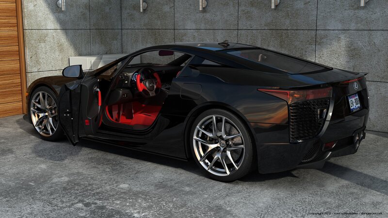 Black Lexus LFA sports car