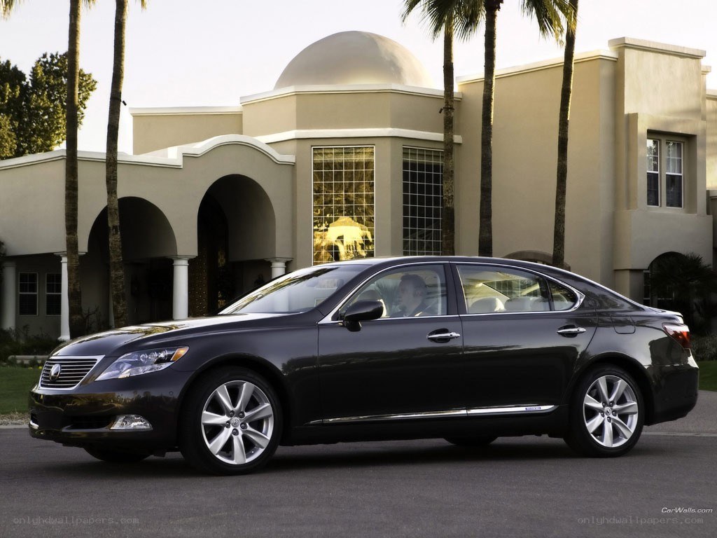 Black Lexus LS sedan parked