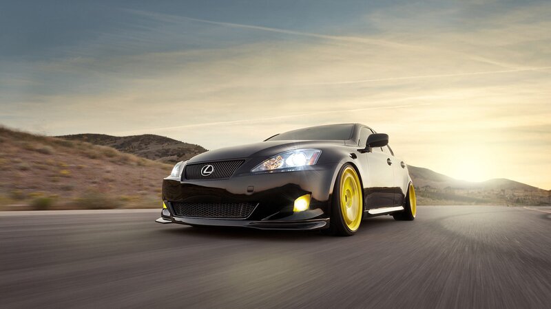black lexus on desert road