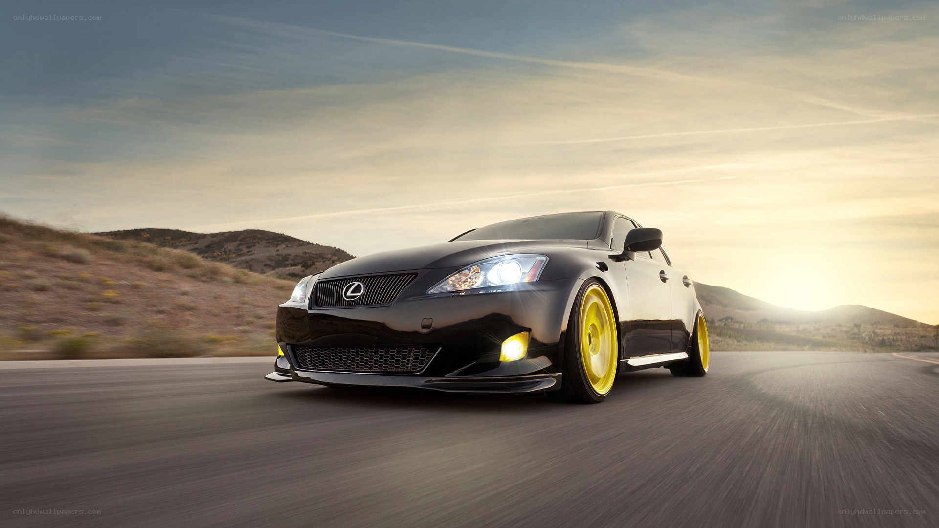 black lexus on desert road
