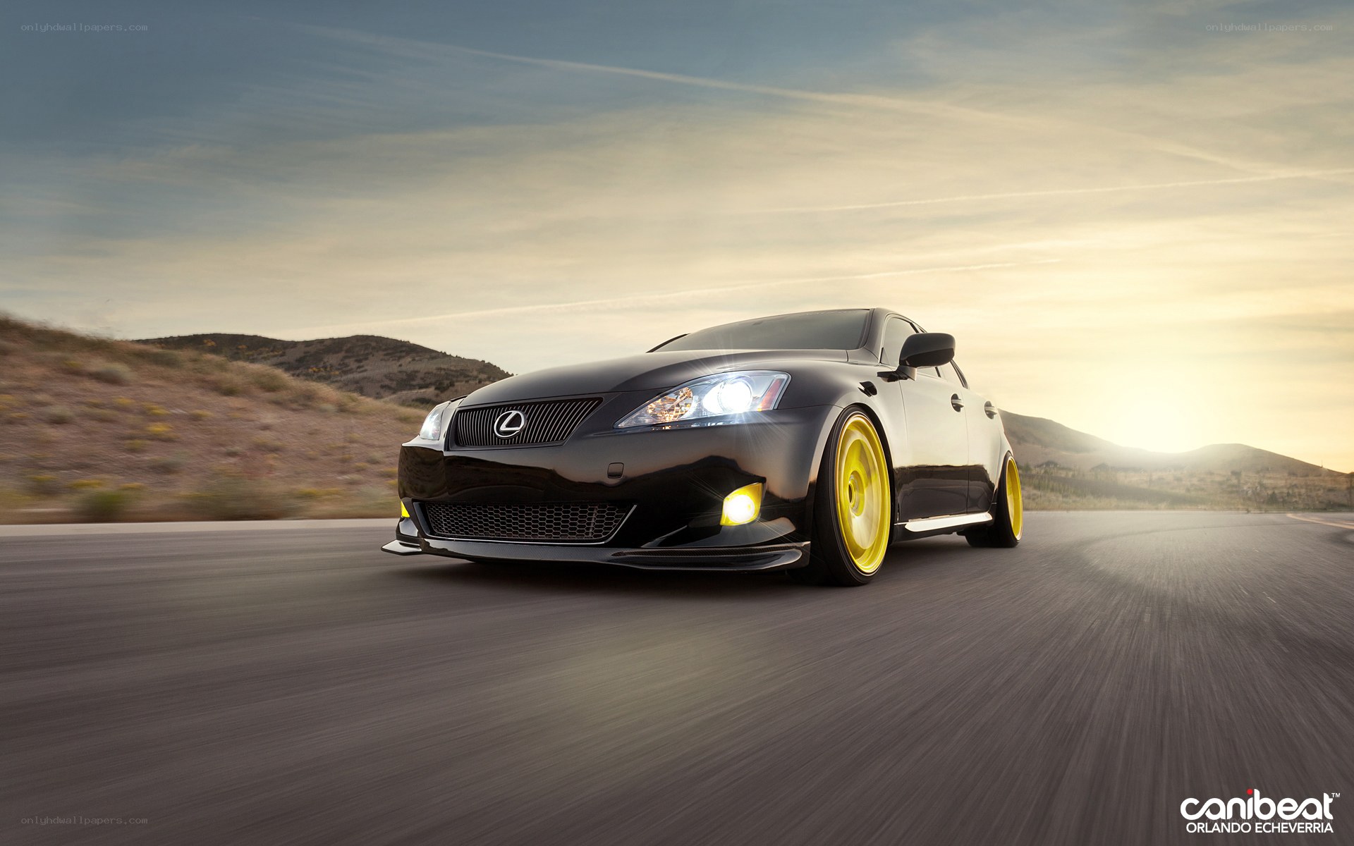 black lexus on desert road