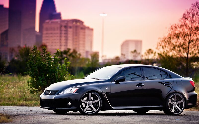Black Lexus Sedan — Calm, Sunset