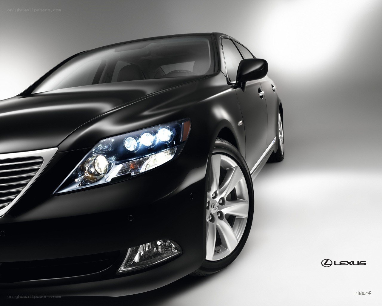 Black Lexus sedan front view