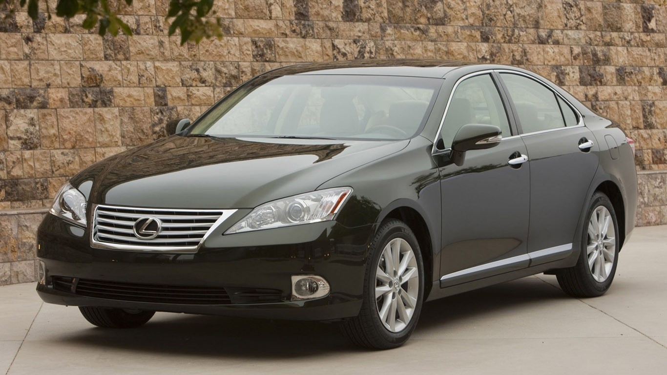 black lexus sedan parked