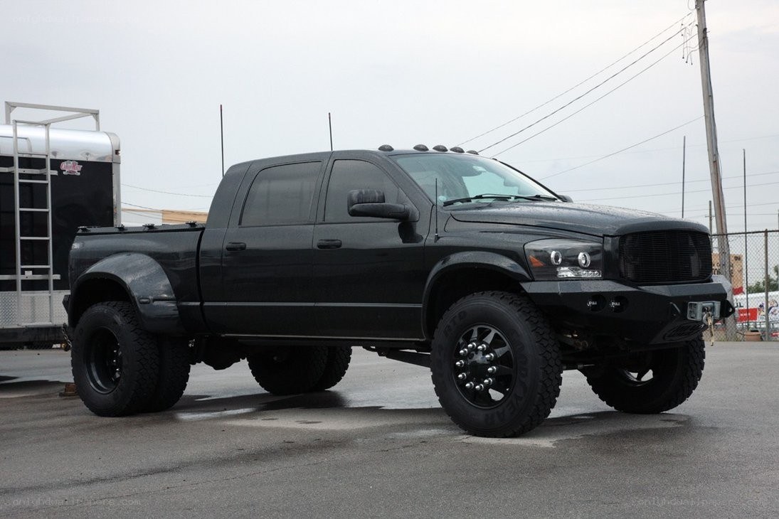 black lifted dually truck