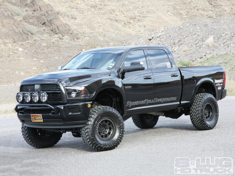 Black Lifted Pickup Truck — Dramatic, Afternoon, Photograph