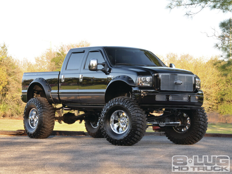 Black Lifted Pickup Truck — Dramatic, Afternoon