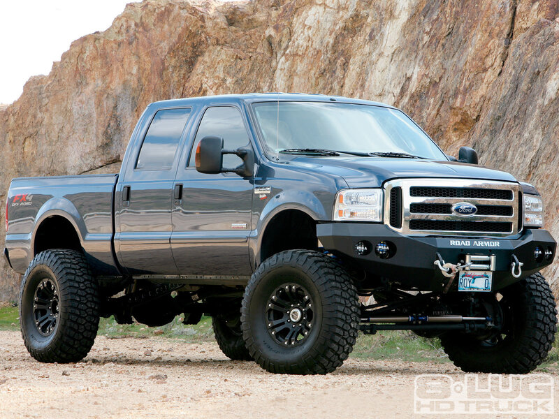 Black Lifted Pickup Truck — Gray