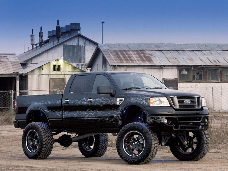 Black Lifted Pickup Truck — Industrial