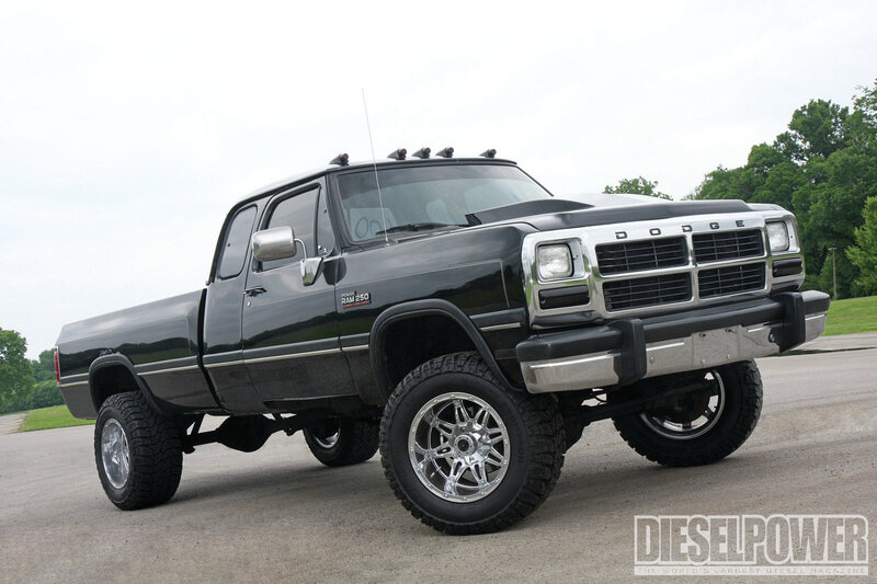 Black Lifted Pickup Truck — Neutral, Afternoon, Photograph
