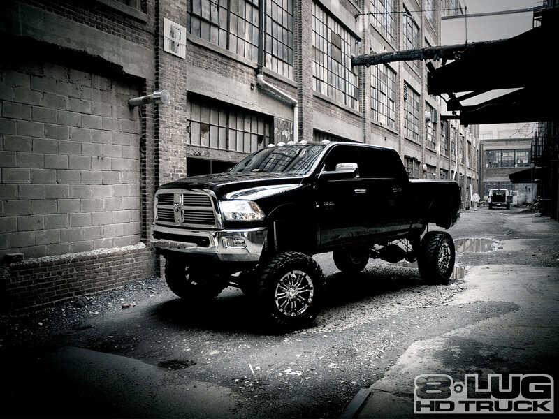 Black Lifted Truck — Dramatic, Photograph