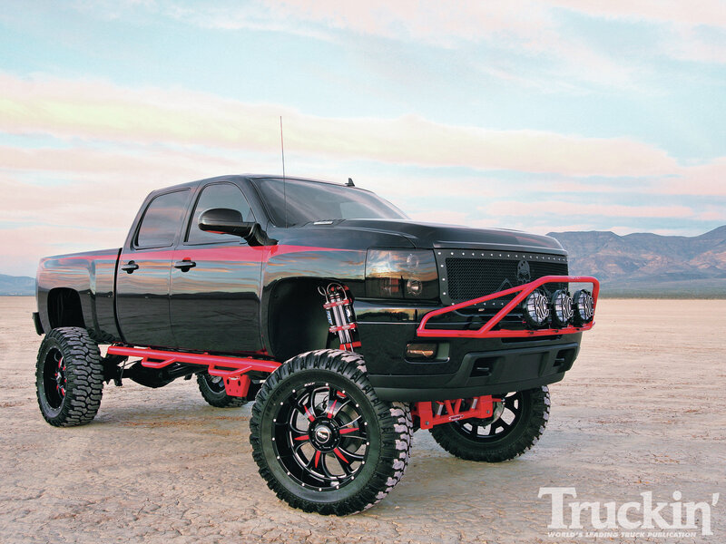 Black Lifted Truck — Dramatic, Sunset, Photograph