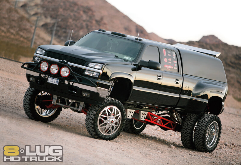 Black Lifted Truck — Dramatic, Sunset