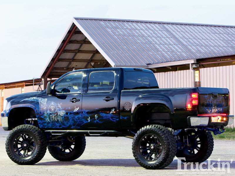 Black Lifted Truck — Dramatic