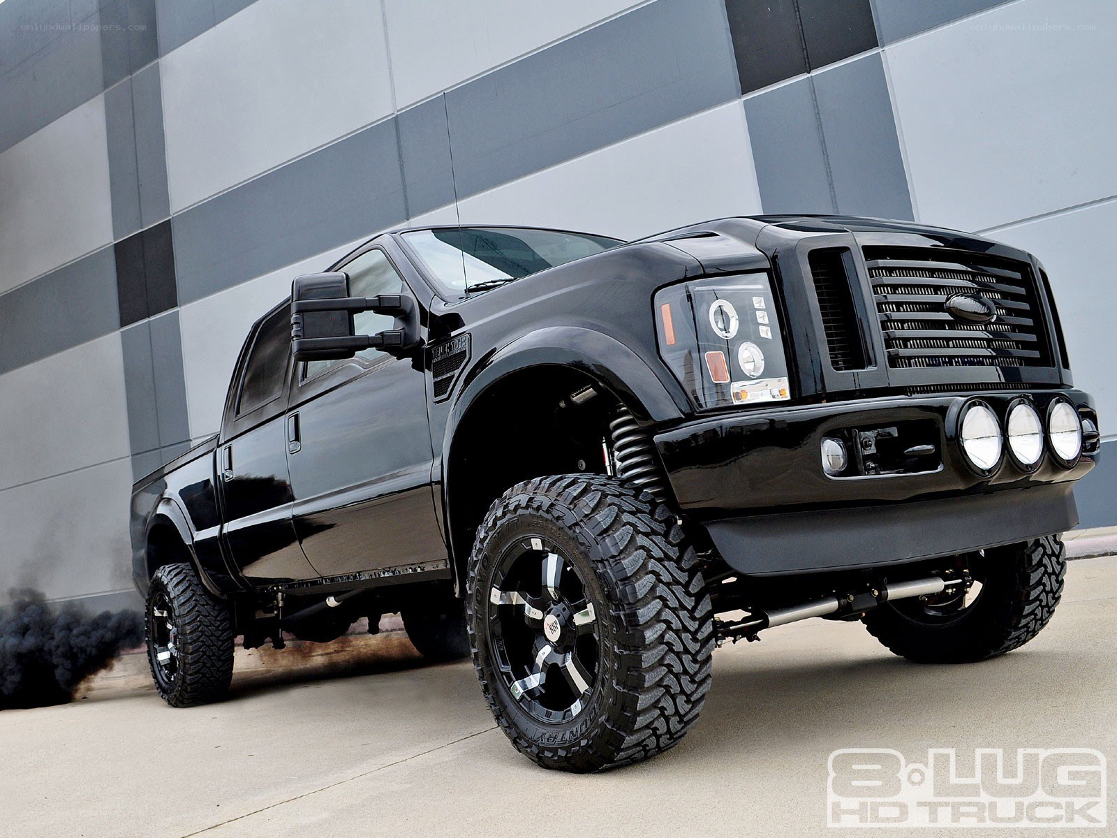 black lifted truck