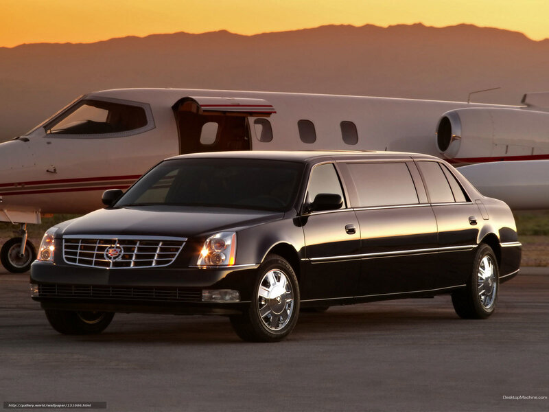 Black limousine at airport