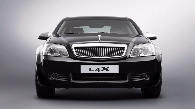 black limousine front view