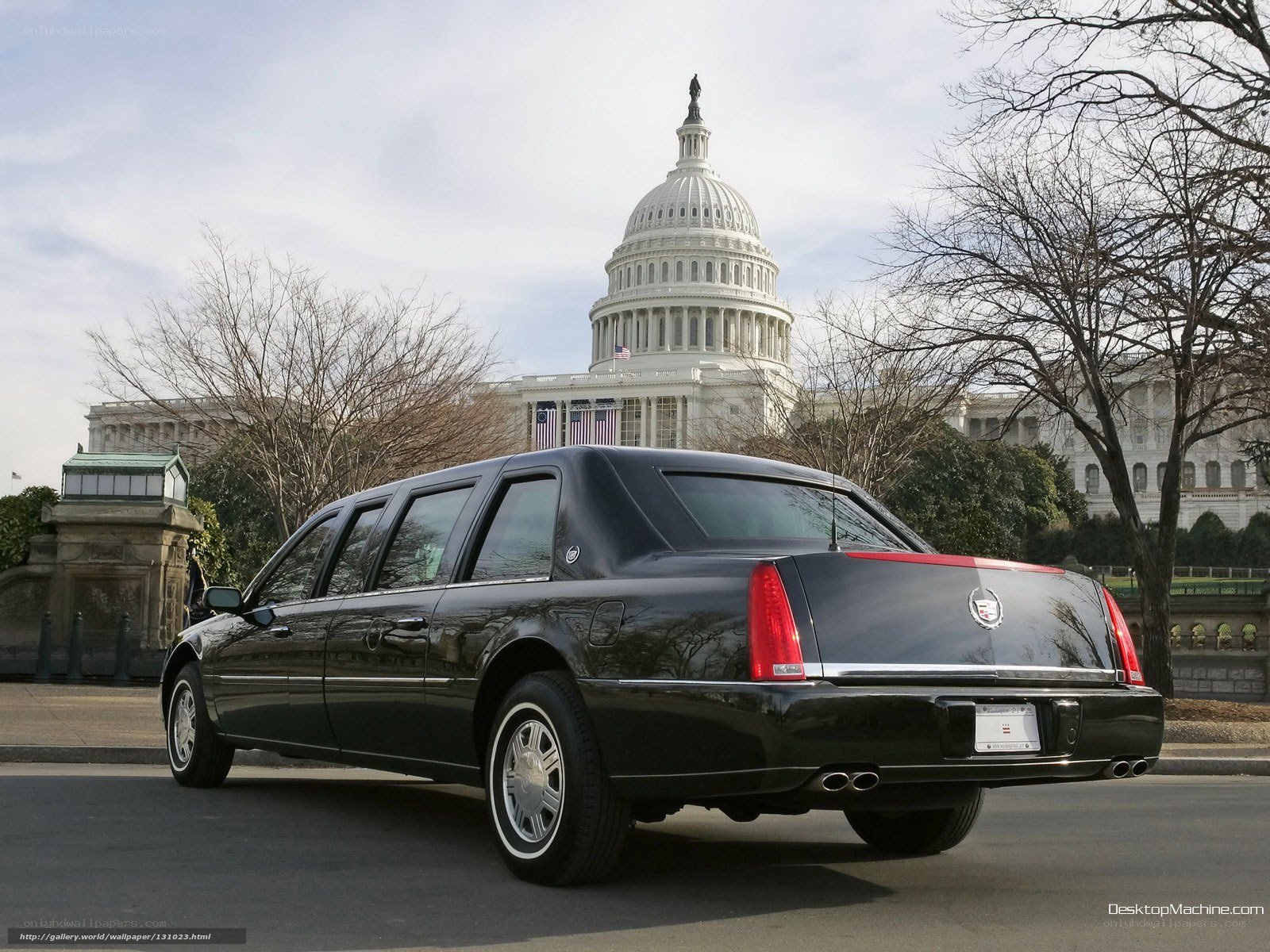 Black limousine in front of Capitol